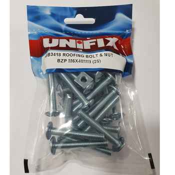 Sub image of Roofing Bolt and Nut M6 x 40mm BZP 25 Pack  number 1 in the gallery of images