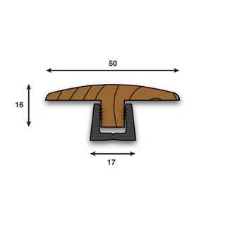 Product photograph of Parallel 16 x 50 mm WT18 Twin Oak Tee Section 15-18mm WT18